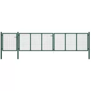 Garden Gate Steel 500x100cm Green vidaXL - Green