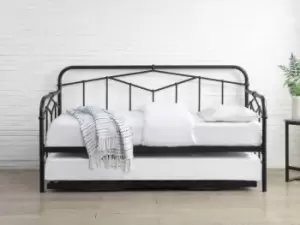 Flintshire Axton 3ft Single Sand Blast Black Metal Day Bed Frame