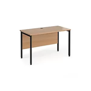 Rectangular Straight Desk Beech Wood H-Frame Legs Black Maestro 25 1200 x 600 x 725mm