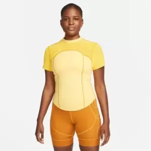 Nike Air Dri-FIT Womens Short-Sleeve Running Top - Yellow