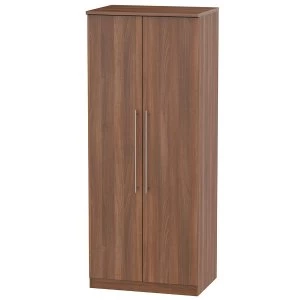 Robert Dyas Edina Ready Assembled 2-Door Wardrobe - Walnut