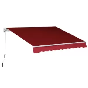 2.5m x 2m Garden Patio Manual Awning Canopy with Winding Handle