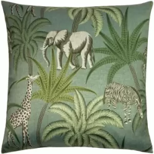 Paoletti Jungle Parade Cushion Cover (One Size) (Green) - Green