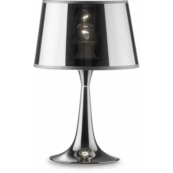 Ideal Lux London Cromo - 1 Light Small Table Lamp Chrome, E27