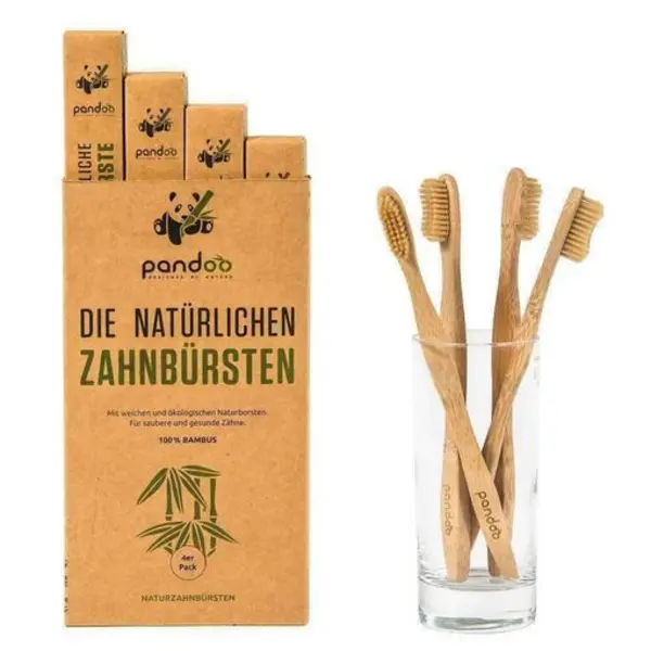 Pandoo bamboo Medium Soft Toothbrush 4Pcs