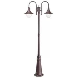 Ideal Lux CIMA - Outdoor Lamp Post 2 Lights Coffee IP43, E27