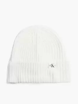 Calvin Klein Jeans Kids Monogram Rib Beanie - Ivory