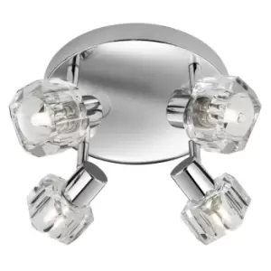 Searchlight Triton - LED 4 Light Spotlight Chrome and Glass