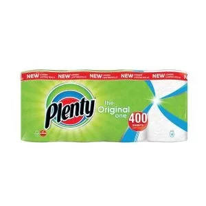 Plenty Double Kitchen Roll 100 Sheet Roll Ref 1105191 Pack 4 140521