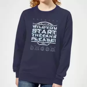 Crystal Maze Will You Start The Fans Please! Womens Sweatshirt - Navy - XS - Navy