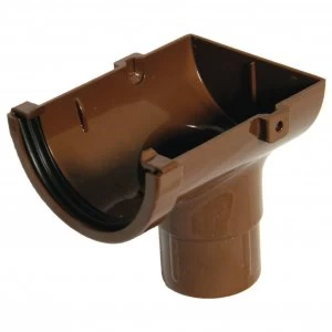 Wickes Brown Minline Gutter External Outlet