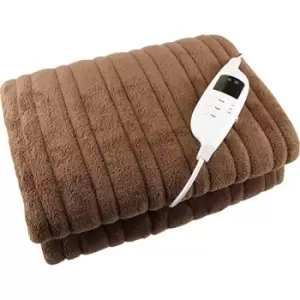 Puremate Brown Fleece Electric Heated Throw 160 x 130cm