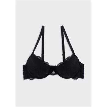 Emporio Armani Virtual PU Bra Black Size L Women