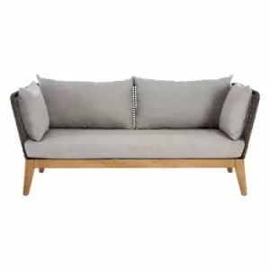 Interiors By Ph 3 Seat Sofa Grey Rope Eucalyptus Wood Legs