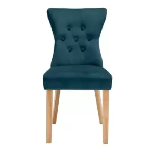 LPD Set Of 2 Naples Dining Chairs Peacock Velvet