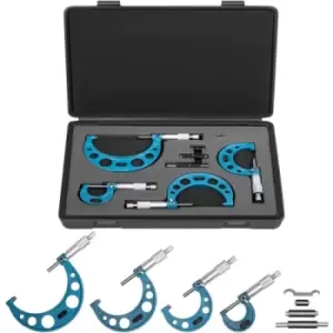 VEVOR Outside Micrometer Set, 0-4" Machinist Micrometer, 0.0001" Graduation Micrometer Set, 4 Pcs Machinist Tool Set, Alloy Precision Micrometer, Lase