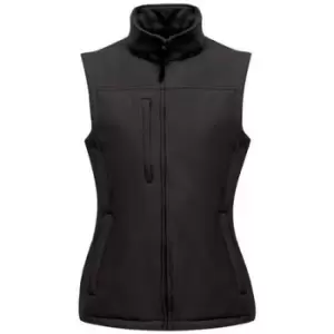 Professional FLUX Soft-Shell Bodywarmer womens in Black - Sizes UK 10,UK 12