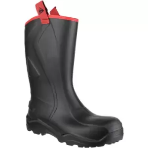 Mens Purofort+ Rugged Full Safety Wellington Boots (40 eur) (Black) - Black - Dunlop