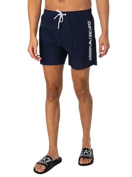 Emporio Armani Side Brand Swim Shorts Navy Blue L