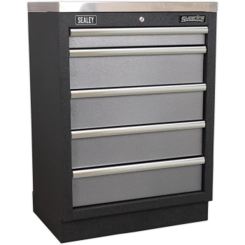 Sealey Superline Pro Modular Cabinet 5 Drawer MSS System Black / Grey