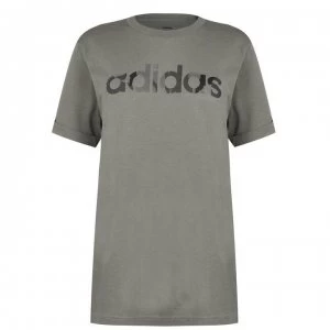 adidas Camo Boyfriend T Shirt Ladies - Legacy Green