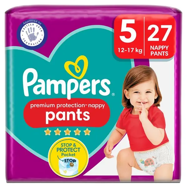 Pampers Premium Protection Nappy Pants Size 5 27 Nappies