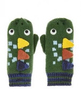 Monsoon Boys Roar Dinosaur Novelty Mittens - Green