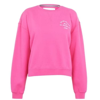 Jack Wills Wills Mellor Crew Sweatshirt - Cerise