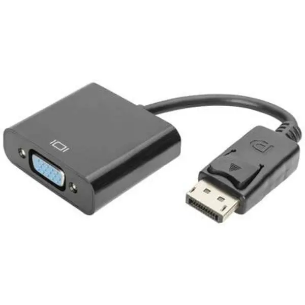 Digitus AK-340410-001-S DisplayPort / VGA Adapter [1x DisplayPort plug - 1x VGA socket] Black 15.00cm AK-340410-001-S