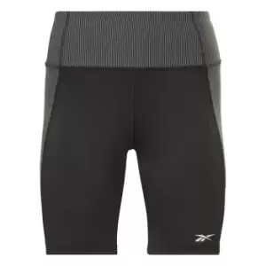 Reebok Ribbed High Rise Legging Shorts Womens - Black