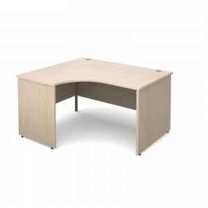 Maestro 25 PL Left Hand Ergonomic Desk 1400mm - Maple Panel Leg Design