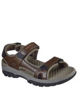 Skechers Tresman Velcro Sandals - Brown, Size 10, Men