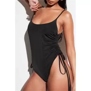 I Saw It First Black Ruched Side Swimsuit - Black