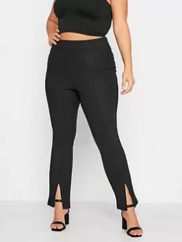 Yours Rib Split Front Legging Black, Size 20, Women