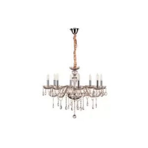 Linda 8 Light Multi Arm Chandelier, Amber