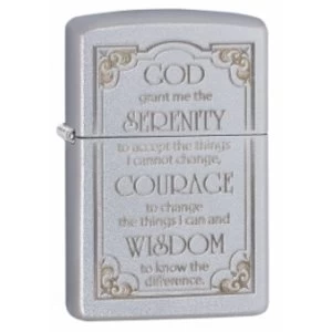 Zippo Sernity Prayer Satin Chrome Windproof Lighter