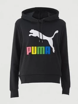 Puma Classics Logo Hoodie - Black , Multi, Size S, Women