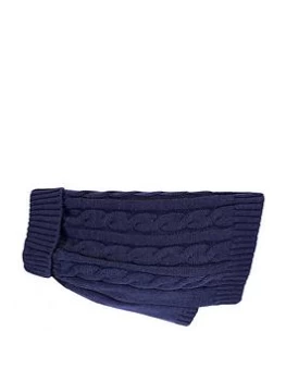 Happy Pet Charlton Cable Knit Midnight Blue Dog Jumper XX-Sm Polyester