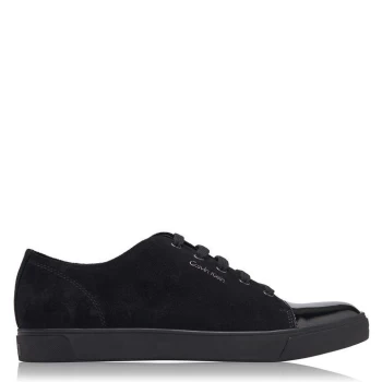 Calvin Klein Napoleon Suede Patent Trainers - Black