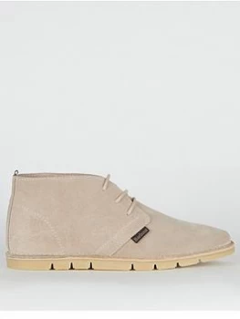 Barbour Ledger Suede Stitch Down Chukka Boots - Taupe, Size 11, Men