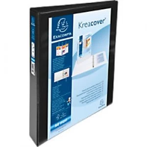 Exacompta Presentation Ring Binder Polypropylene A4+ 4 ring 25mm Black Pack of 10