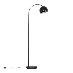 Curva Dark Grey Floor Lamp with Black Arco Shade