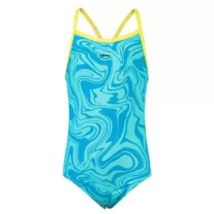 Slazenger Mesh Back Swimsuit Juniors - Blue