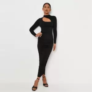 Missguided Side Shirt Dresss Ls - Black