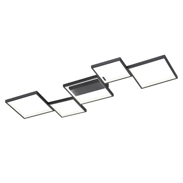 Sorrento Modern 34W LED Semi Flush Light Black Matt 3000K