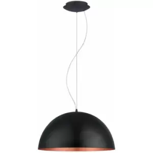 Pendant Ceiling Light Black Outer Colour Copper Inner Colour Bulb E27 1x60W