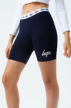 HYPE NAVY SCRIPT KIDS CYCLE SHORTS