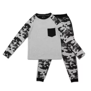 Firetrap Long Sleeve Pyjama Set Junior Boys - Grey