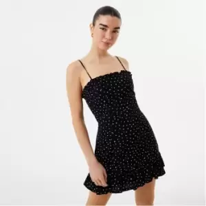 Jack Wills Polka Dot Ruffle Hem Mini Dress - Multi