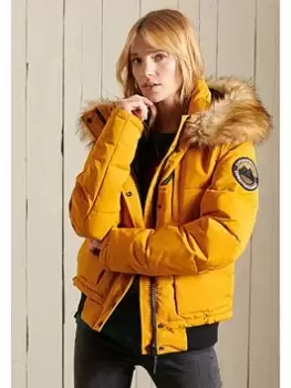 Superdry Everest Bomber Jacket - Yellow, Yellow, Size 14, Women